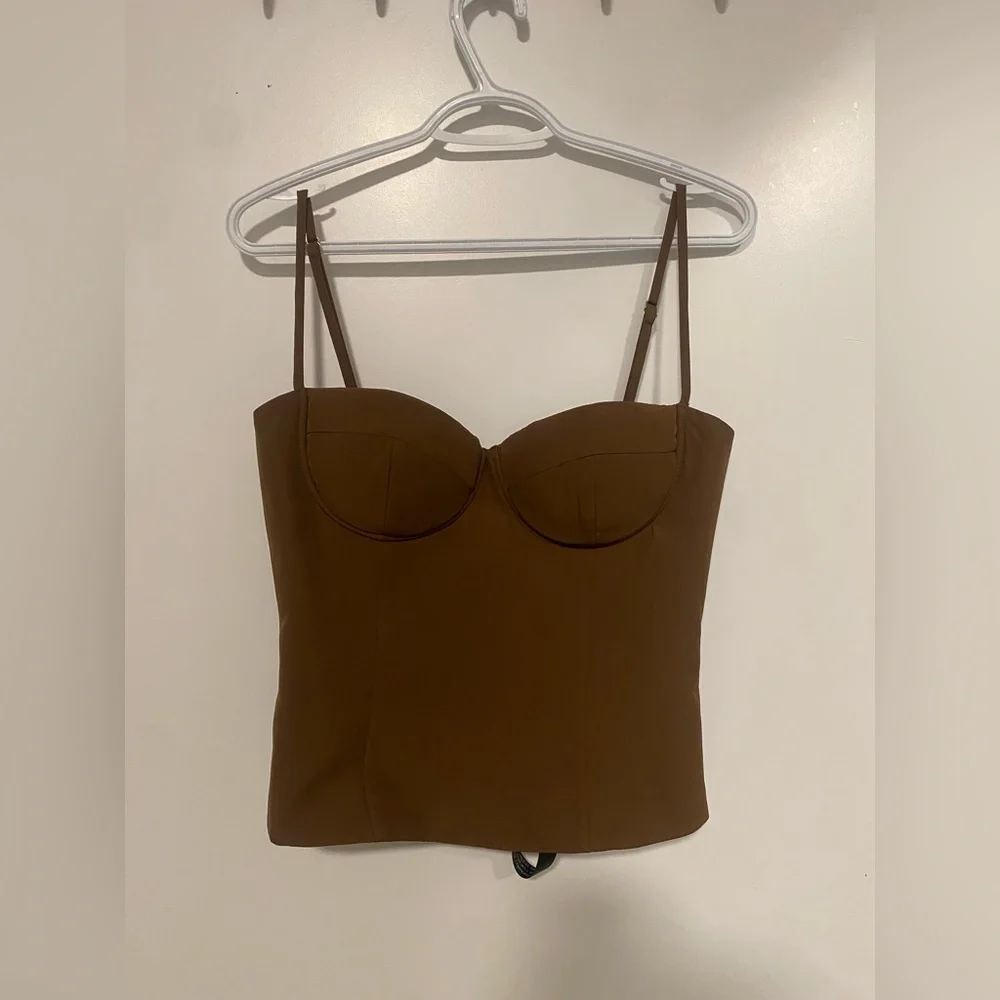 Leau Clothing Bali bustier corset top- Brown, US M - Picture 8 of 11
